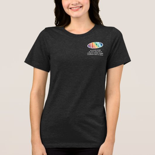 Voorzijde Achterzijde Custom Printed Business Logo Tri-Blend Shirt (Voorkant)