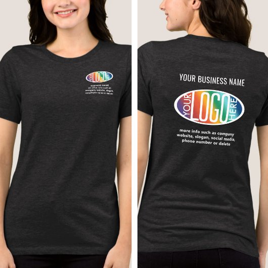 Voorzijde Achterzijde Custom Printed Business Logo Tri-Blend Shirt