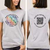 Voorzijde Achterzijde Custom Printed Business QR C T-shirt