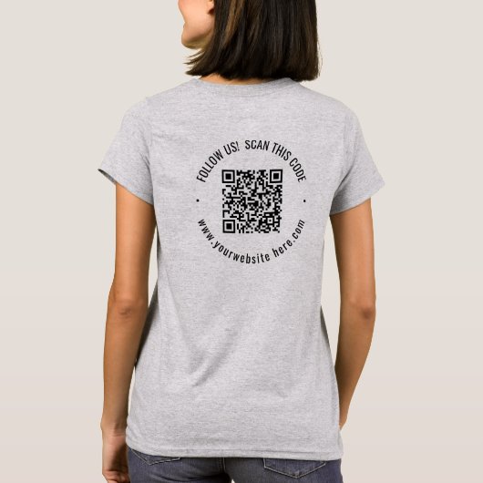 Voorzijde Achterzijde Custom Printed Business QR C T-shirt (Achterkant)