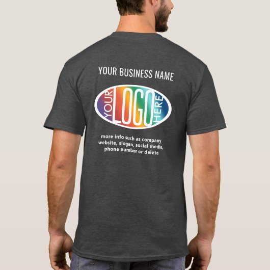 Voorzijde Achterzijde Custom Printed Modern Busine T-shirt (Achterkant)