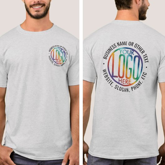 Voorzijde Achterzijde Custom Printed Simple Busine T-shirt