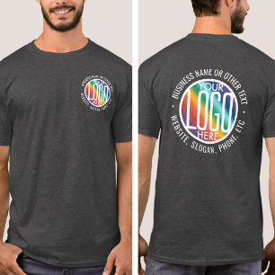 Voorzijde Back Custom Printed Company Logo Busines T-shirt