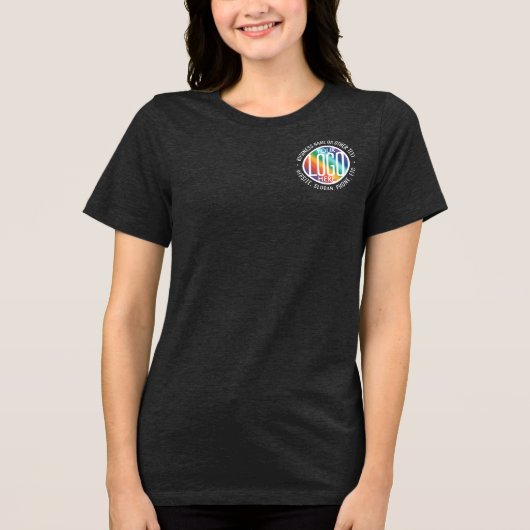 Voorzijde Back Custom Printed Company Logo Busines Tri-Blend Shirt (Voorkant)