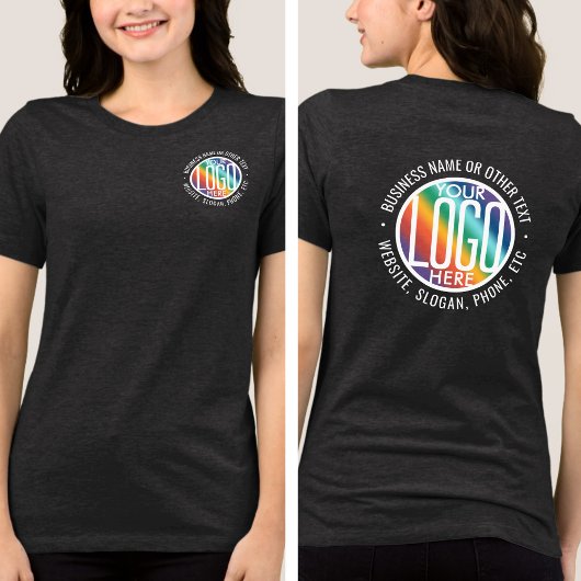 Voorzijde Back Custom Printed Company Logo Busines Tri-Blend Shirt