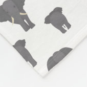 Voorzijde en achterzijde Elephant Pattern African  Fleece Deken (Hoek)
