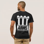 Voorzijde en achterzijde logo - III Wapens donker T-shirt (Achterkant volledig)