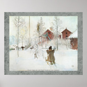 Voorzijde en washuis Carl Larsson 20x16 Poster