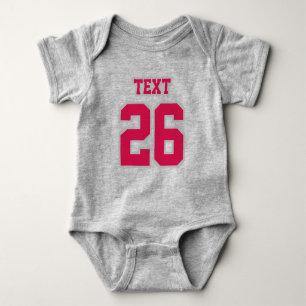 Voorzijde GRIJS WIT CRIMSON Crewneck Football Outf Romper