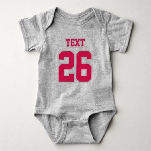 Voorzijde GRIJS WIT CRIMSON Crewneck Football Outf Romper (Voorkant)