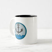 voorzijde tweekleurige koffiemok (Voorkant links)