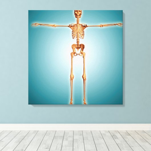 Voorzijde Uitzicht van het skeletstelsel van de me Canvas Afdruk (Insitu (Houten vloer))