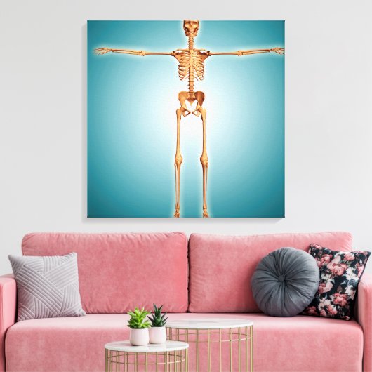Voorzijde Uitzicht van het skeletstelsel van de me Canvas Afdruk (Insitu (Woonkamer))