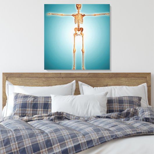 Voorzijde Uitzicht van het skeletstelsel van de me Canvas Afdruk (Insitu (Slaapkamer))