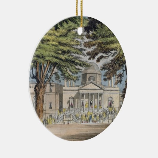 Voorzijde van Chiswick House, van R. Ackerma Keramisch Ornament (Rechts)