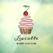 Voorzijde van cupcake-bakkerswinkel personaliseren raamsticker (Vel 3)