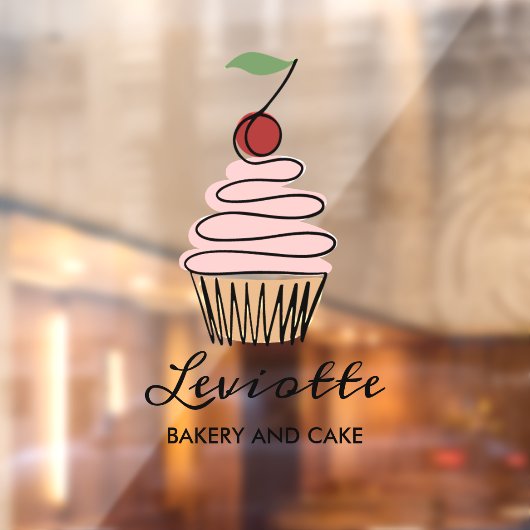 Voorzijde van cupcake-bakkerswinkel personaliseren raamsticker (Vel 2)