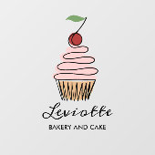 Voorzijde van cupcake-bakkerswinkel personaliseren raamsticker (Vel)