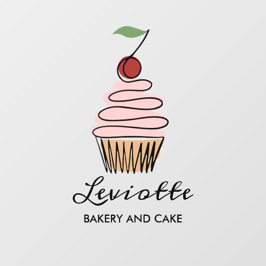 Voorzijde van cupcake-bakkerswinkel personaliseren raamsticker (Vel)