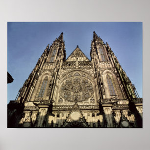 Voorzijde van de kathedraal van St. Vitus Poster