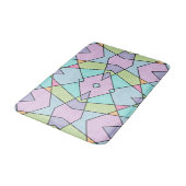 Voorzijde van de spoelroze blauwe Abstracte geomet Badmat (Gekanteld)