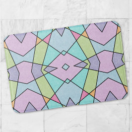 Voorzijde van de spoelroze blauwe Abstracte geomet Badmat