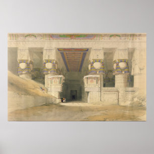 Voorzijde van de tempel Hathor Poster