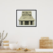 Voorzijde van de tempel van de zon, Palenque, bord Poster (Keuken)