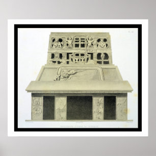 Voorzijde van de tempel van de zon, Palenque, bord Poster