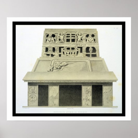 Voorzijde van de tempel van de zon, Palenque, bord Poster (Voorkant)