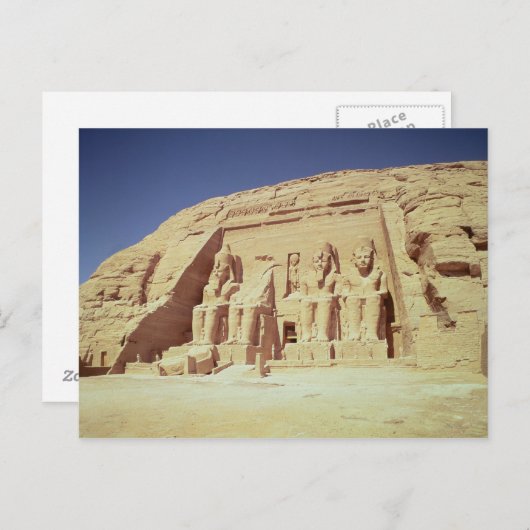 Voorzijde van de tempel van Ramesses II Briefkaart (Voorkant / Achterkant)