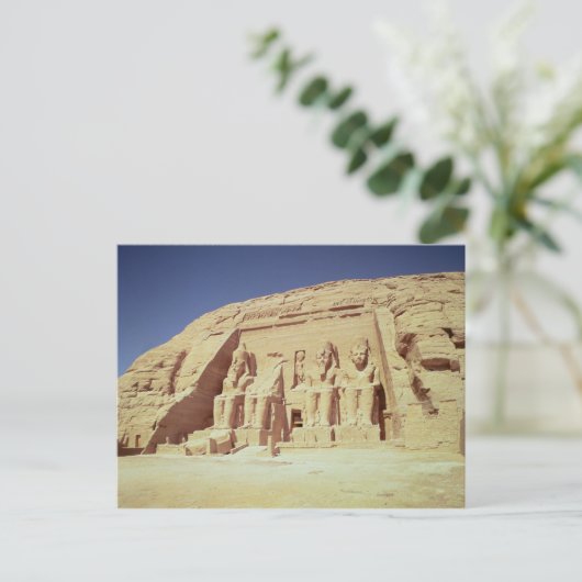 Voorzijde van de tempel van Ramesses II Briefkaart (Staand voorkant)