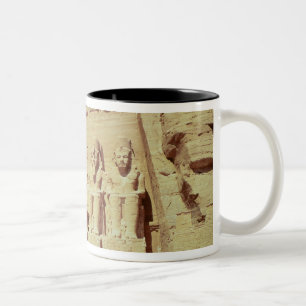 Voorzijde van de tempel van Ramesses II Tweekleurige Koffiemok