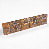 Voorzijde, van hout naambordje