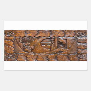 Voorzijde, van hout rechthoekige sticker