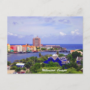 Voorzijde van Willemstad Curacao op Briefkaart