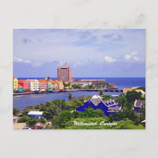 Voorzijde van Willemstad Curacao op Briefkaart (Voorkant)
