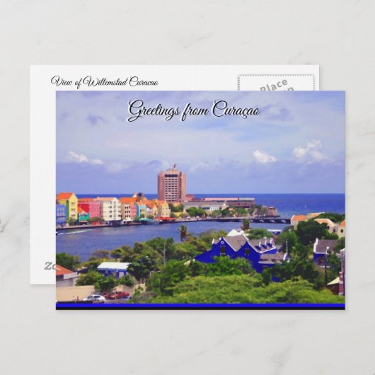 Voorzijde van Willemstad Curacao op Briefkaart (Voorkant / Achterkant)