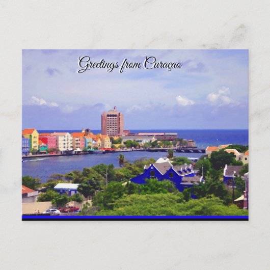 Voorzijde van Willemstad Curacao op Briefkaart (Voorkant)