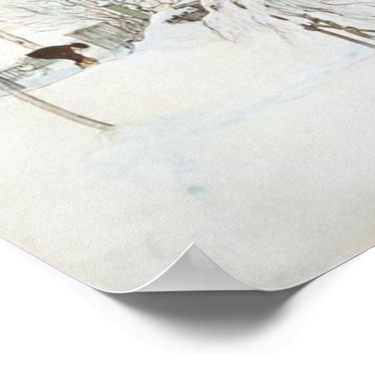 Voorzijde van Yard en washuis door Carl Larsson Poster (Hoek)