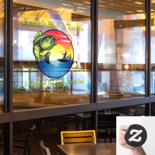 Voorzijde voor Geviste baissetjeswinkel aanpassen Raamsticker (Restaurant Raam)
