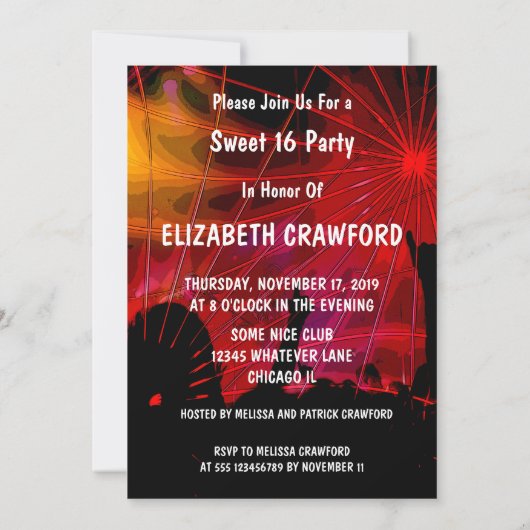 Voorzitter Birthday of een soort partijuitnodiging Kaart (Achterkant)