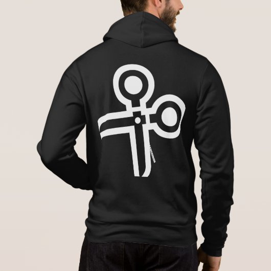 VOORZITTER GANG grote schaar achter zip-up. Hoodie (Achterkant)
