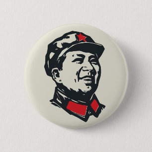 Voorzitter Mao Portrait Ronde Button 5,7 Cm