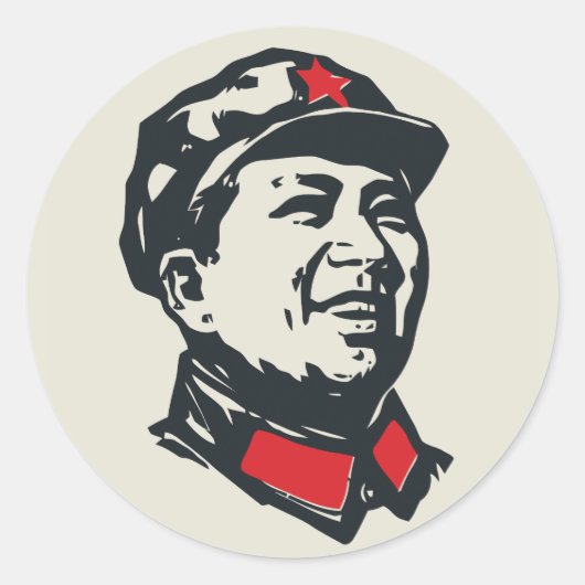 Voorzitter Mao Portrait Ronde Sticker (Voorkant)