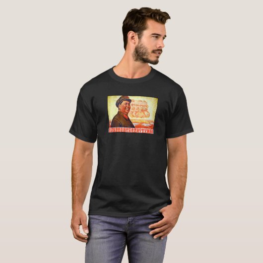 Voorzitter Mao Zedong en andere communistische lei T-shirt (Voorkant volledig)
