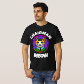 VOORZITTER MEOW Cat T-shirts in het zwart voor man (Voorkant volledig)