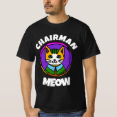 VOORZITTER MEOW Cat T-shirts in het zwart voor man (Voorkant)