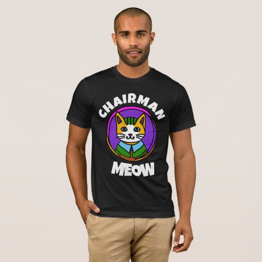 VOORZITTER MEOW Funny Cat T-shirt (Voorkant volledig)