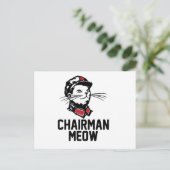 Voorzitter Meow (Mao) Design Briefkaart (Staand voorkant)